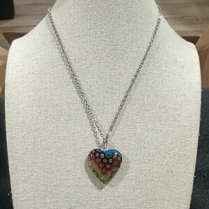 Colorful Heart Pendant Necklace